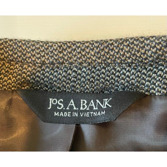 Jos. A. Bank Men's 100% Wool Blazer Sport Coat Brown Tweed Sz 44R 2 Button - Picture 2 of 15